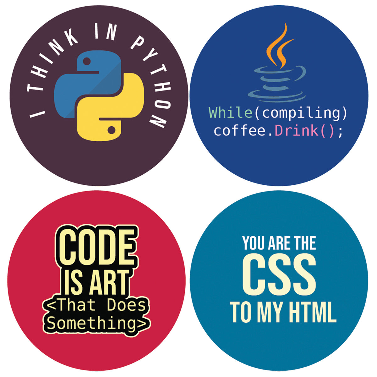 Programming Language Stickers (20 Sets X 16 Designs) – Creanoso