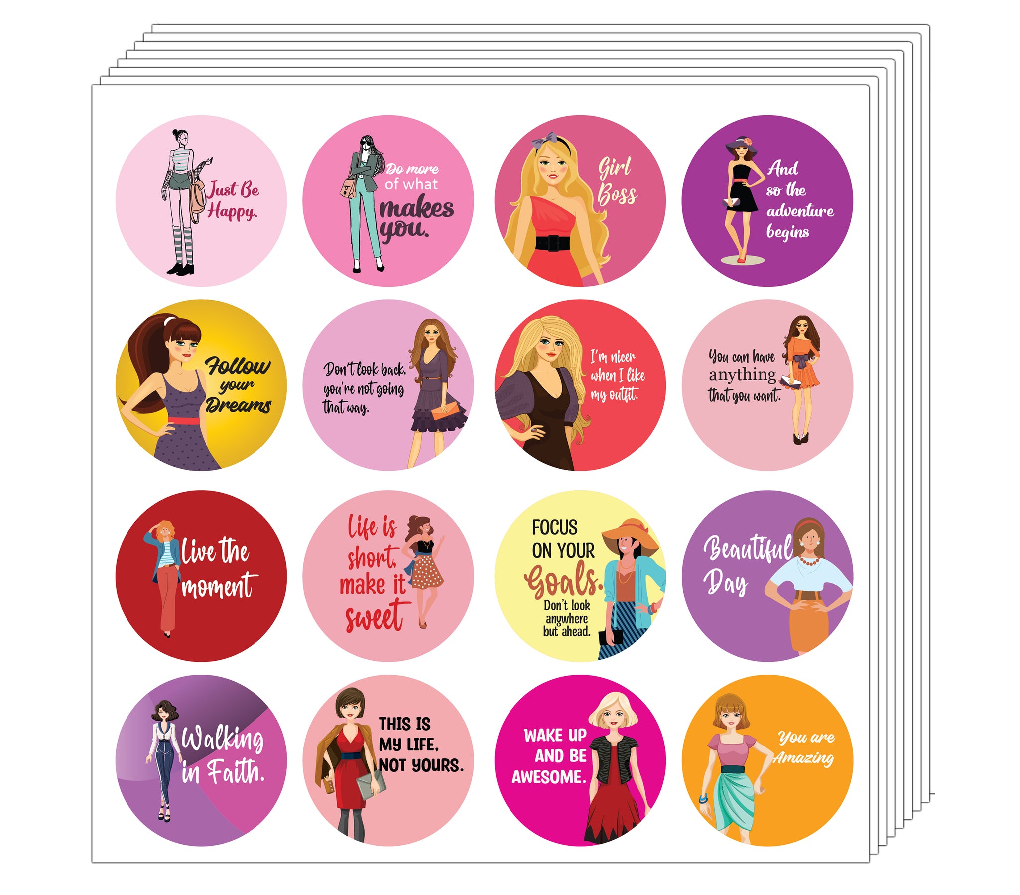 Girl Fashion Stickers (10 Sets X 16 Designs)