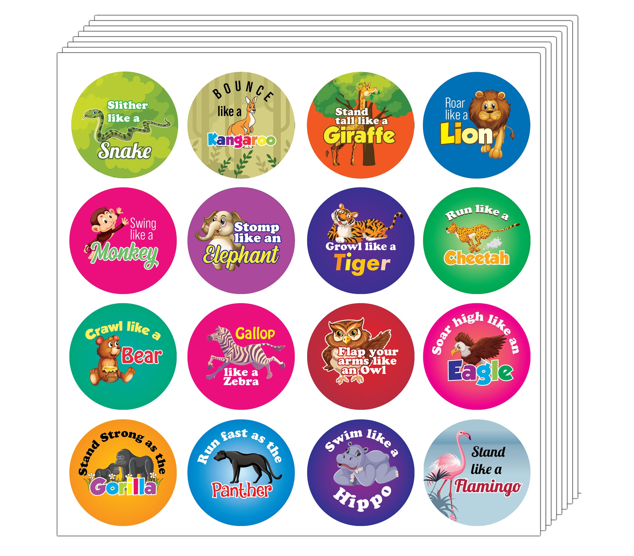 Safari Animals Stickers (20 Sets X 16 Designs)
