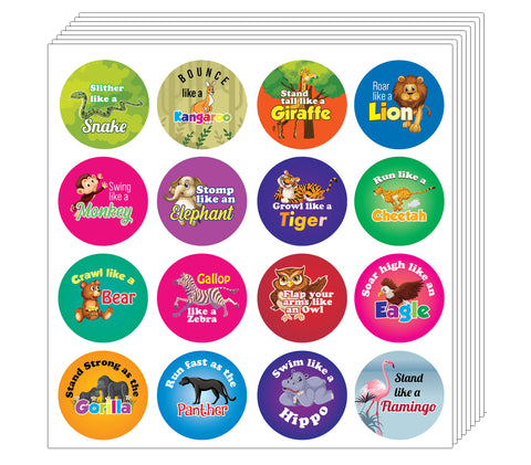 Safari Animals Stickers (20 Sets X 16 Designs)