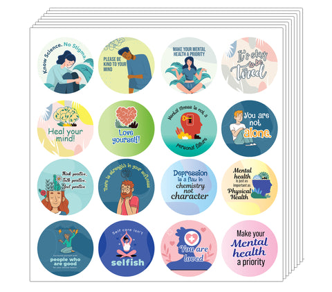 Mental Awareness Stickers (20 Sets X 16 Designs)