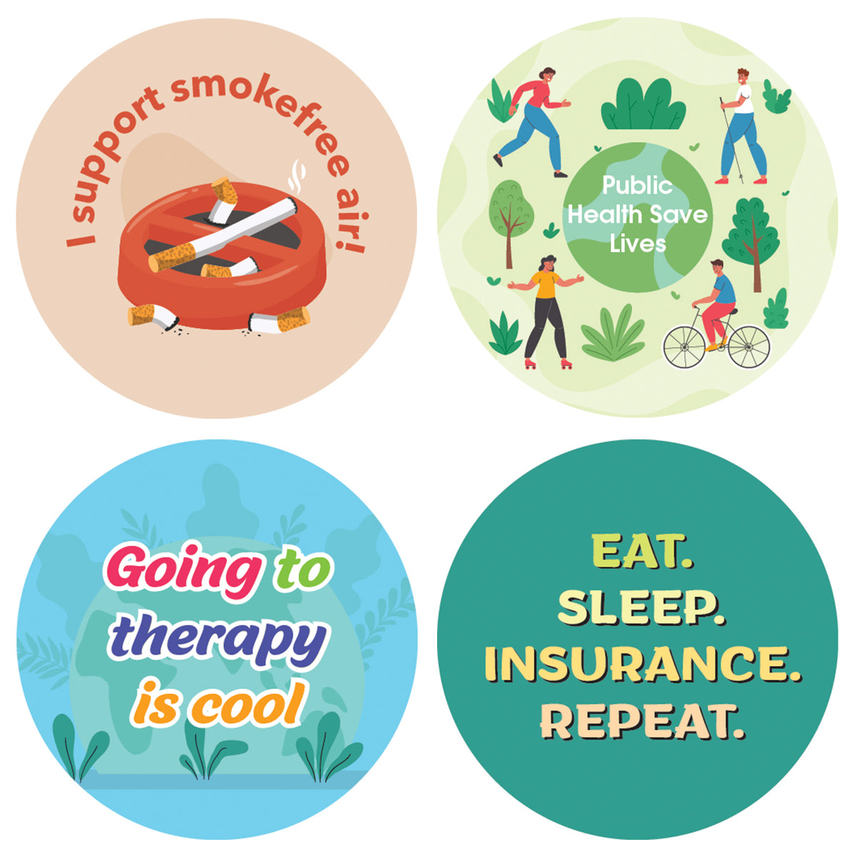 Public Health Stickers (20 Sets X 16 Designs) – Creanoso