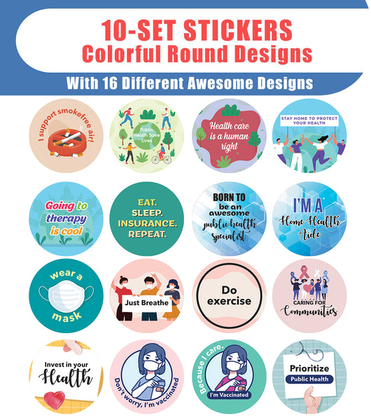Public Health Stickers (10 Sets X 16 Designs)