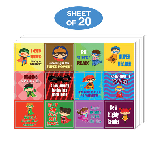 Creanoso Super Reading Star Stickers - Premium Gift Sticky Note Cards Pack