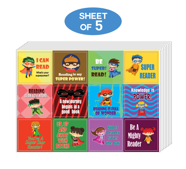 Creanoso Super Reading Star Stickers - Premium Gift Sticky Note Cards Pack