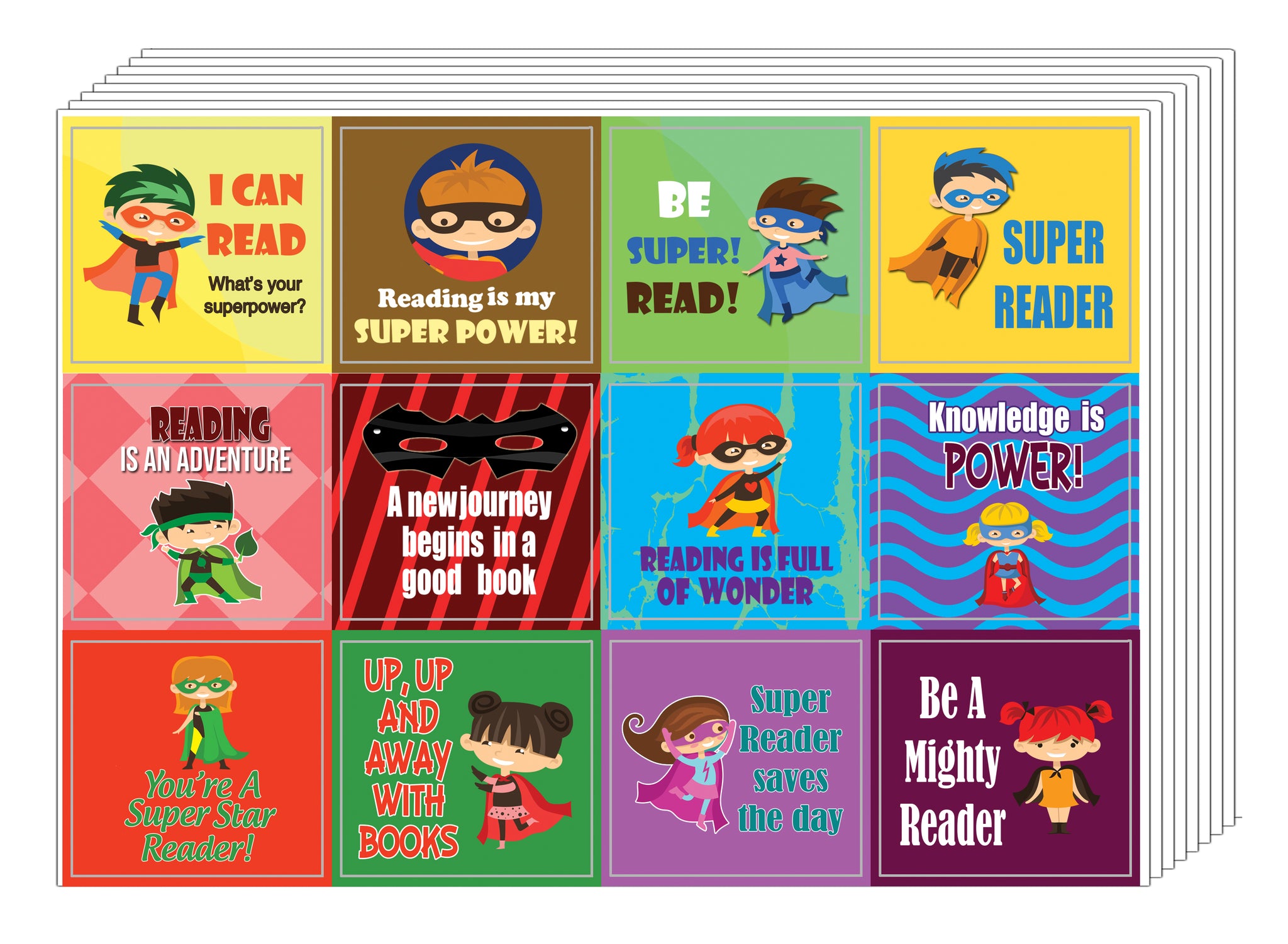 Creanoso Super Reading Star Stickers - Premium Gift Sticky Note Cards Pack