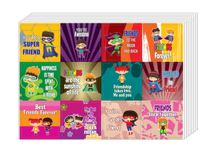 Creanoso Superhero Friendship Stickers (20-Sheet) Ã¢â‚¬â€œStocking Stuffers Gifts for Boys & Girls, Teens - Classroom and School Reward Incentives Ã¢â‚¬â€œ Colorful Giveaways for Children Ã¢â‚¬â€œ Party Supply