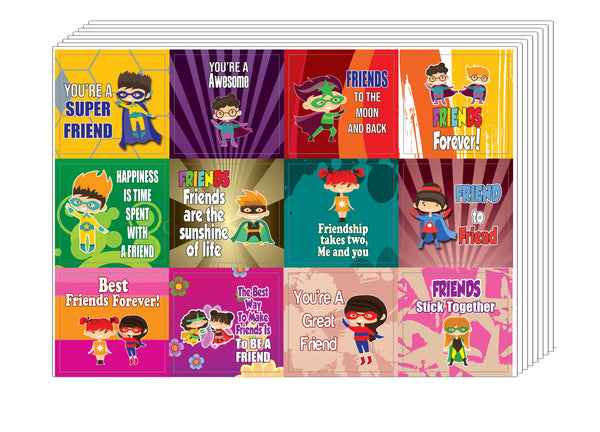 Creanoso Superhero Friendship Stickers Ã¢â‚¬â€œ Premium Design Gift Stickers