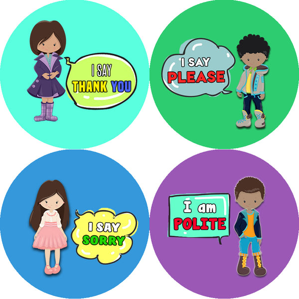 Creanoso Good Manners Stickers (20-Sheet) - Encouragement Stocking Stuffers Gifts for Boys, Girls, Teens, Men, & Women - Premium Gift Ideas Class Reward Incentives