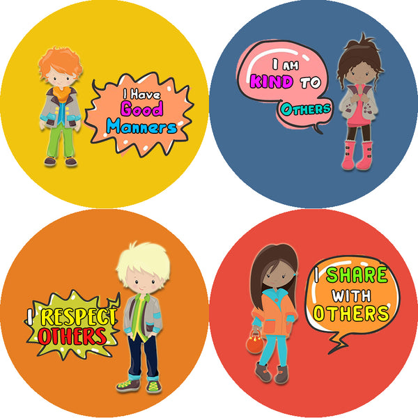 Creanoso Good Manners Stickers (20-Sheet) - Encouragement Stocking Stuffers Gifts for Boys, Girls, Teens, Men, & Women - Premium Gift Ideas Class Reward Incentives