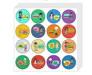Creanoso Good Manners Stickers (20-Sheet) - Encouragement Stocking Stuffers Gifts for Boys, Girls, Teens, Men, & Women - Premium Gift Ideas Class Reward Incentives