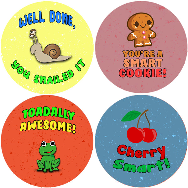 Creanoso Motivational Puns Praise Rewards Stickers (20-Sheet) - Premium Gift Set Idea for Children, Teens, Adults - Stocking Stuffers Giveaways, & Party Favors