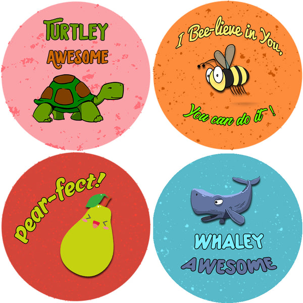 Creanoso Motivational Puns Praise Rewards Stickers (20-Sheet) - Premium Gift Set Idea for Children, Teens, Adults - Stocking Stuffers Giveaways, & Party Favors