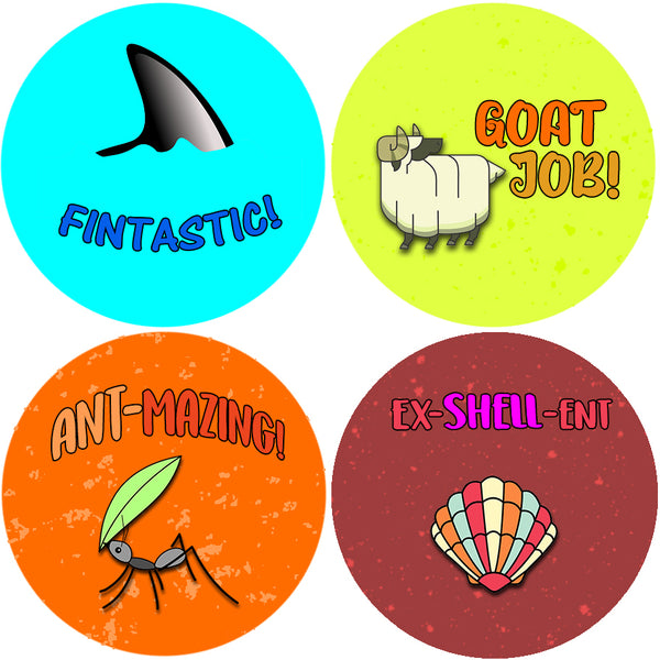 Creanoso Motivational Puns Praise Rewards Stickers (20-Sheet) - Premium Gift Set Idea for Children, Teens, Adults - Stocking Stuffers Giveaways, & Party Favors