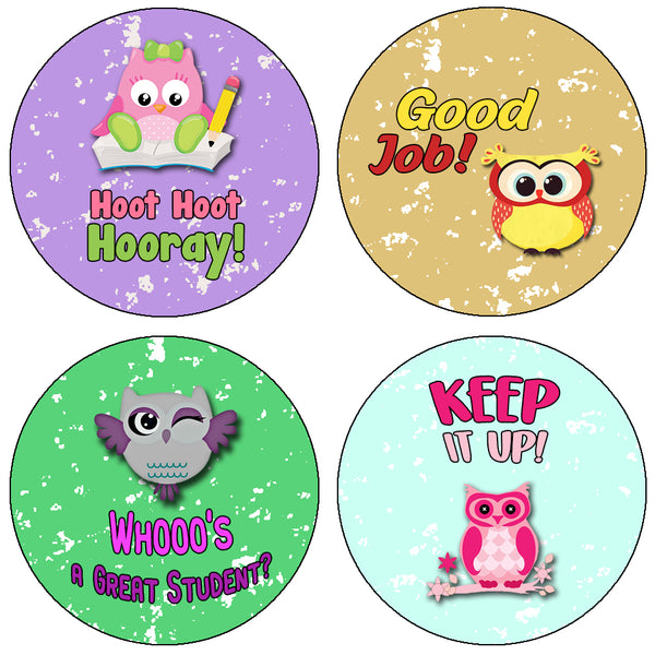 Creanoso Motivational Stickers for Kids - Owl (20-Sheet) - Stocking Stuffers Premium Quality Gifts for Children, Teens, & Adults - Corporate Giveaways & Party Favors