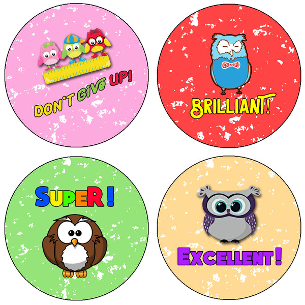 Creanoso Motivational Stickers for Kids - Owl (20-Sheet) - Stocking Stuffers Premium Quality Gifts for Children, Teens, & Adults - Corporate Giveaways & Party Favors