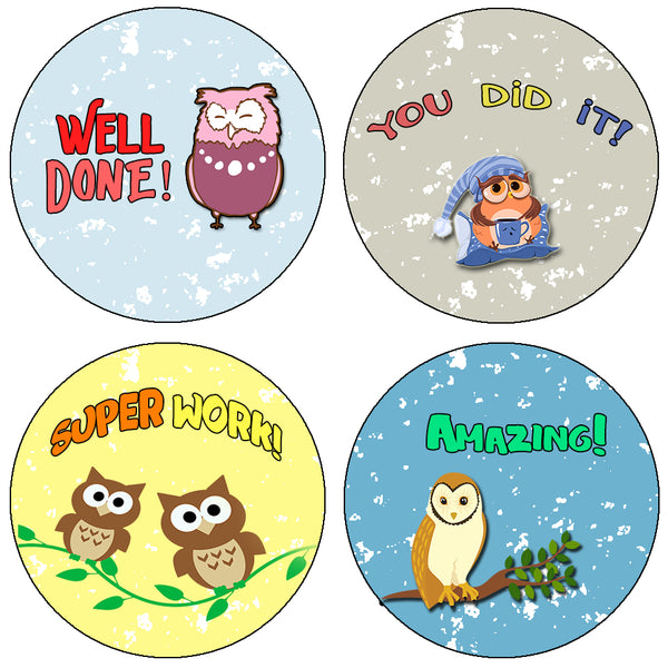 Creanoso Motivational Stickers for Kids - Owl (20-Sheet) - Stocking Stuffers Premium Quality Gifts for Children, Teens, & Adults - Corporate Giveaways & Party Favors