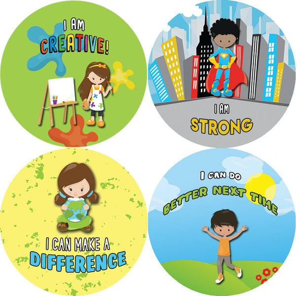 Creanoso Motivational Stickers for Kids - Positive Encouragement (20-Sheet) - Assorted Designs for Children - Classroom Reward Incentives for Students