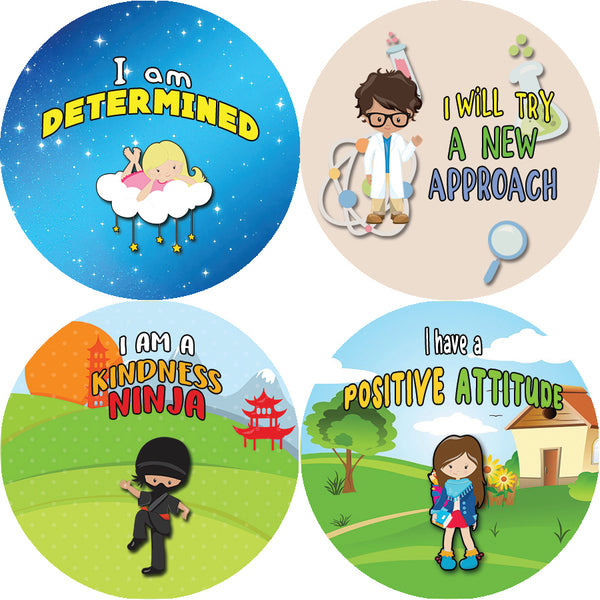 Creanoso Motivational Stickers for Kids - Positive Encouragement (20-Sheet) - Assorted Designs for Children - Classroom Reward Incentives for Students