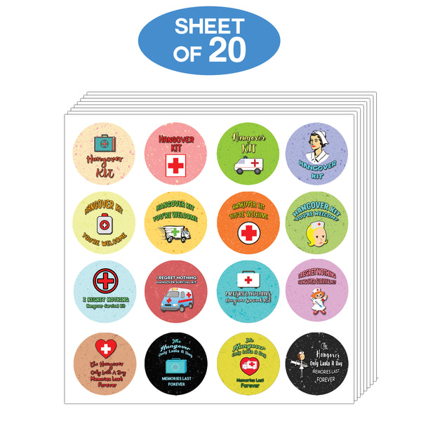 Creanoso Hangovers Only Last A Day Stickers (20-Sheet) - Memories Last Forever Sticker - Wedding Favor Stickers - Bachelorette Party Favor Stickers