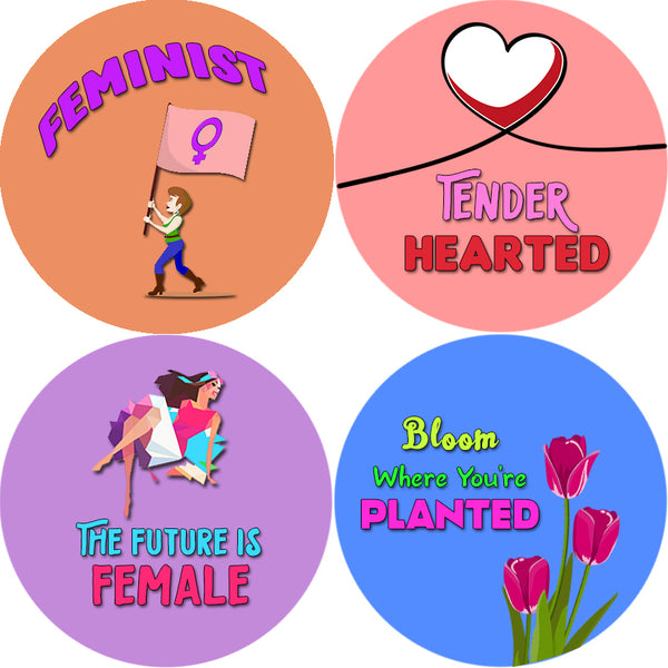 Creanoso Feminist Stickers (10-Sheet) - Assorted Designs for Children - Classroom Reward Incentives for Females - Stocking Stuffers Party Favors & Giveaways for Teens & Adults