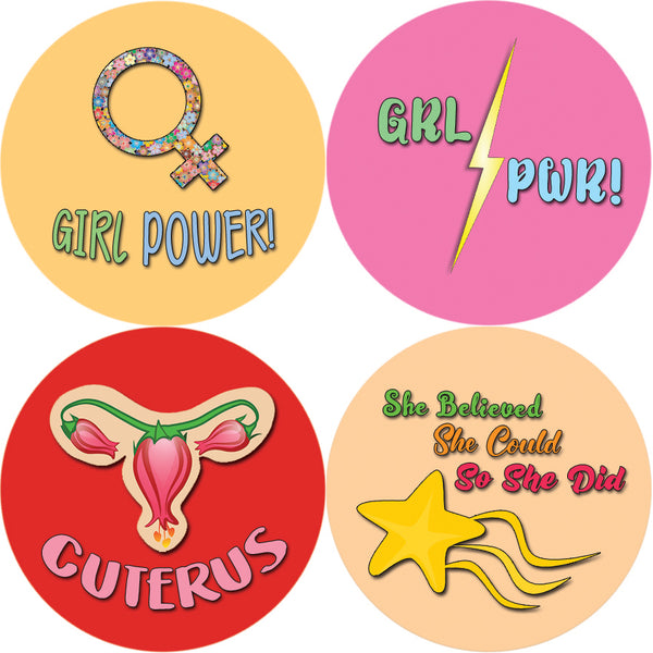 Girl Power Stickers (10-Sheet) - Assorted Designs for Children - Classroom Reward Incentives for Female Students - Stocking Stuffers Party Favors & Giveaways for Teens & Adults
