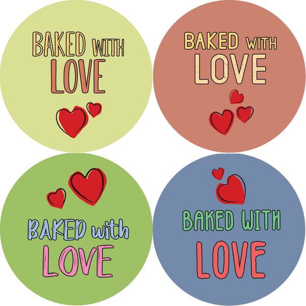 Creanoso Baked with Love Stickers - Amazing Party Favors Sticky Cards Pack