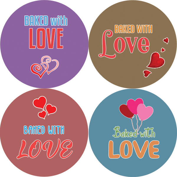 Creanoso Baked with Love Stickers - Amazing Party Favors Sticky Cards Pack