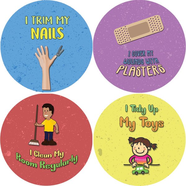 Creanoso Hygiene Reminder for Kids Stickers (10-Sheet) - Coronavirus Covid-19 Education Protection Health Awareness - for Family Kids Boys Girls Children Incentives
