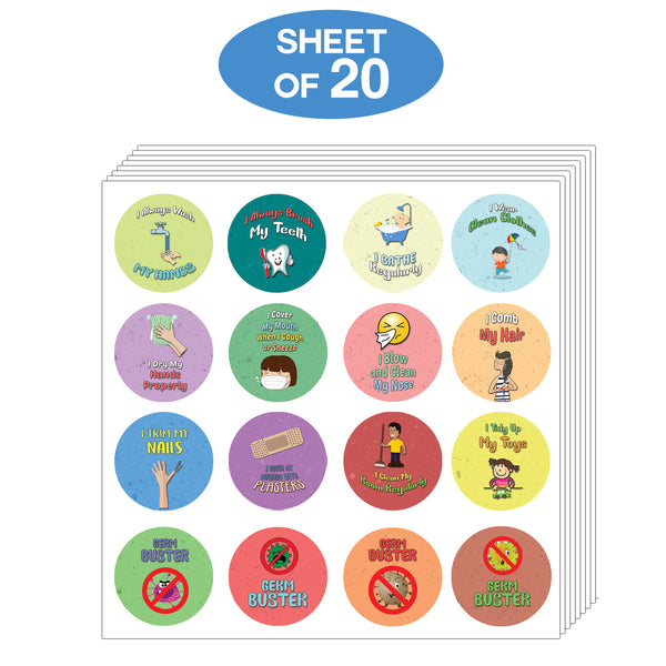 Creanoso Hygiene Reminder for Kids Stickers - Awesome Giveaways for Students