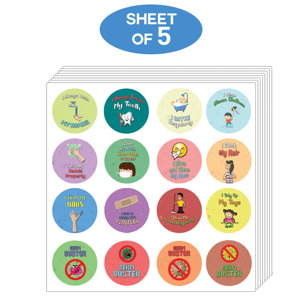 Creanoso Hygiene Reminder for Kids Stickers - Awesome Giveaways for Students