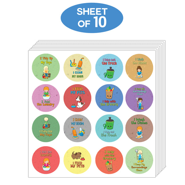 Creanoso Kids Chores Helper Stickers (10-Sheet) - Coronavirus Covid-19 Protection - Stocking Stuffers for Boys & Girls â€“ Homeschooling Classroom School Reward Incentives â€“ Decal Decor