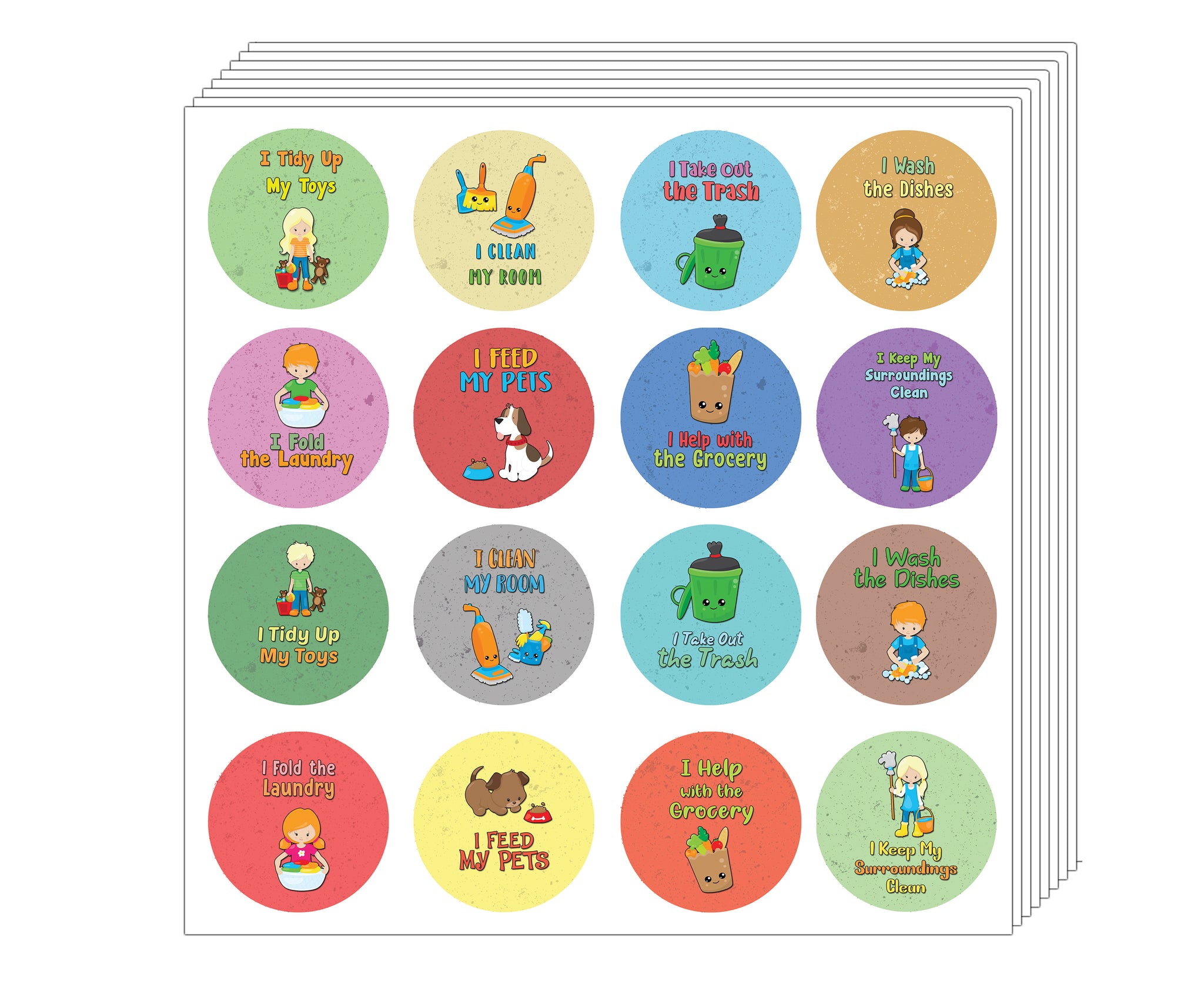 Creanoso Kids Chores Helper Stickers (10-Sheet) - Coronavirus Covid-19 Protection - Stocking Stuffers for Boys & Girls â€“ Homeschooling Classroom School Reward Incentives â€“ Decal Decor