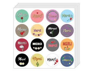 Creanoso Merci Stickers (20-Sheet) - Colorful Gift Stickers â€“ Awesome Stocking Stuffers Gifts for Boys & Girls, Teens, Adults â€“ Wall Table Surface Decor Art Decal â€“ Cool Giveaways