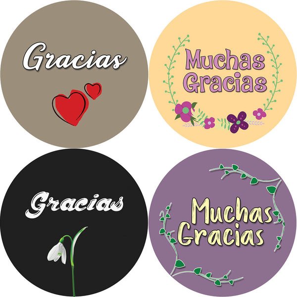 Thank You Stickers in Spanish Gracias (10-Sheet) - Awesome Stocking Stuffers Gifts for Boys & Girls, Teens, Adults â€“ Wall Table Surface Decor Art Decal â€“ Cool Giveaways