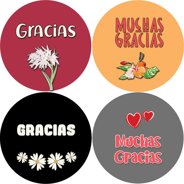 Thank You Stickers in Spanish Gracias (10-Sheet) - Awesome Stocking Stuffers Gifts for Boys & Girls, Teens, Adults â€“ Wall Table Surface Decor Art Decal â€“ Cool Giveaways