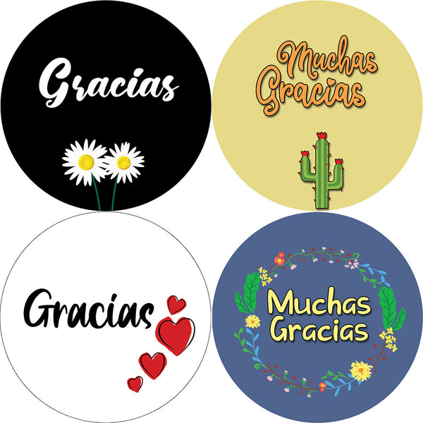 Thank You Stickers in Spanish Gracias (10-Sheet) - Awesome Stocking Stuffers Gifts for Boys & Girls, Teens, Adults â€“ Wall Table Surface Decor Art Decal â€“ Cool Giveaways