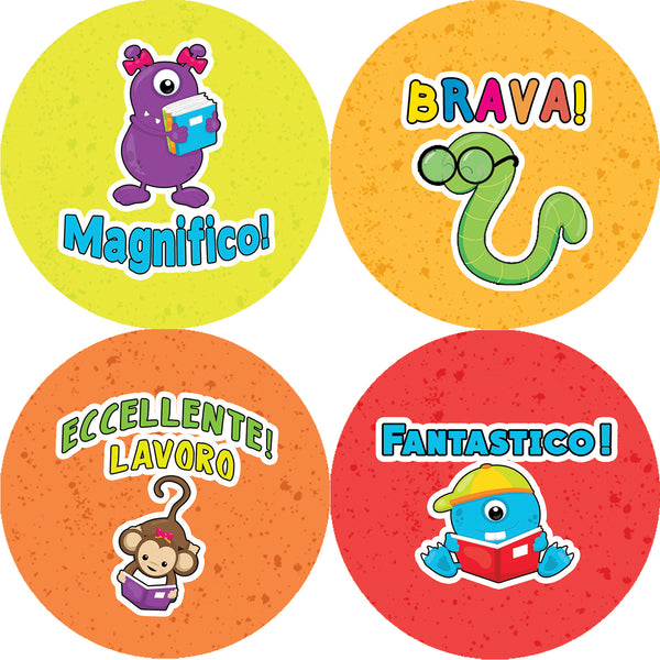 Creanoso Italian Stickers - Positive Rewards - Premium Quality for Special Occasions