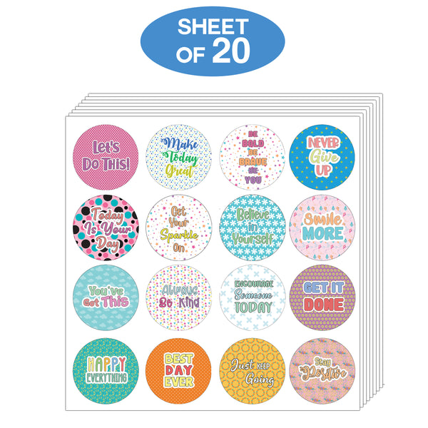 Creanoso Affirmation Stickers - Confetti Words to Inspire  - Premium Gift Set