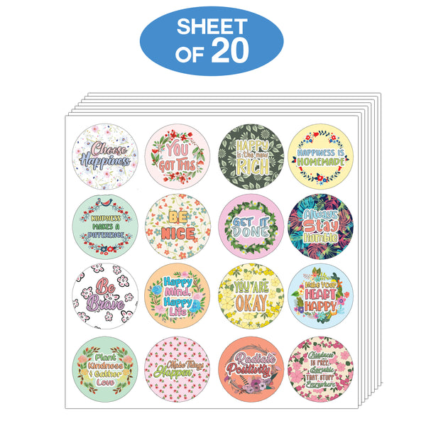 Creanoso Affirmation Stickers - Happiness Kindness Success  - Premium Gift Cards