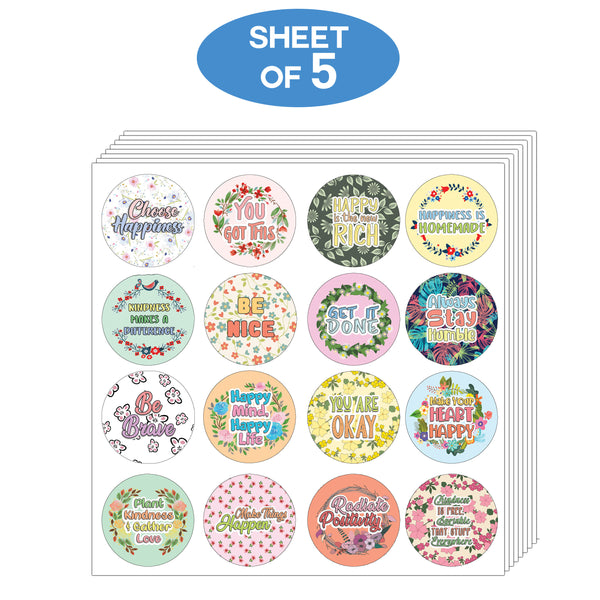 Creanoso Affirmation Stickers - Happiness Kindness Success  - Premium Gift Cards