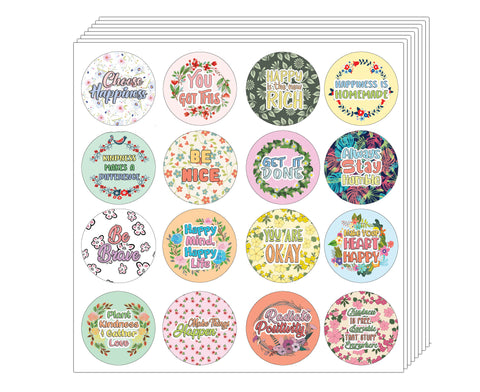 Creanoso Affirmation Stickers - Happiness Kindness Success (20-Sheet) - Premium Quality Gift Ideas for Children, Teens, & Adults for All Occasions - Stocking Stuffers Party Favor & Giveaways