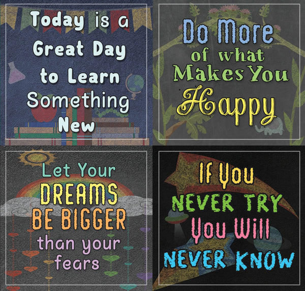 Creanoso Colorful Motivational Positive Encouragement Stickers - Amazing Giveaways Sticky Cards