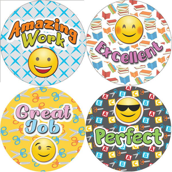 Creanoso Emoji Teacher Grading Stickers - Amazing Incentives and Giveaways Sticky Cards Pack