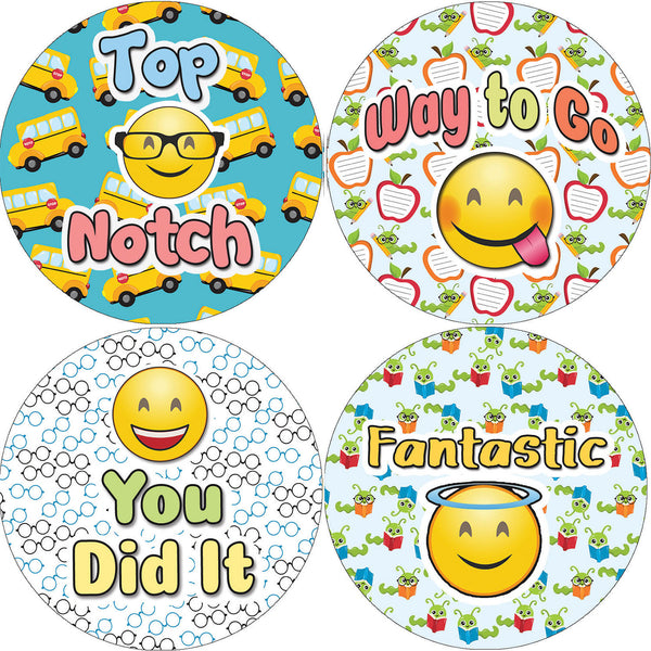 Creanoso Emoji Teacher Grading Stickers - Amazing Incentives and Giveaways Sticky Cards Pack