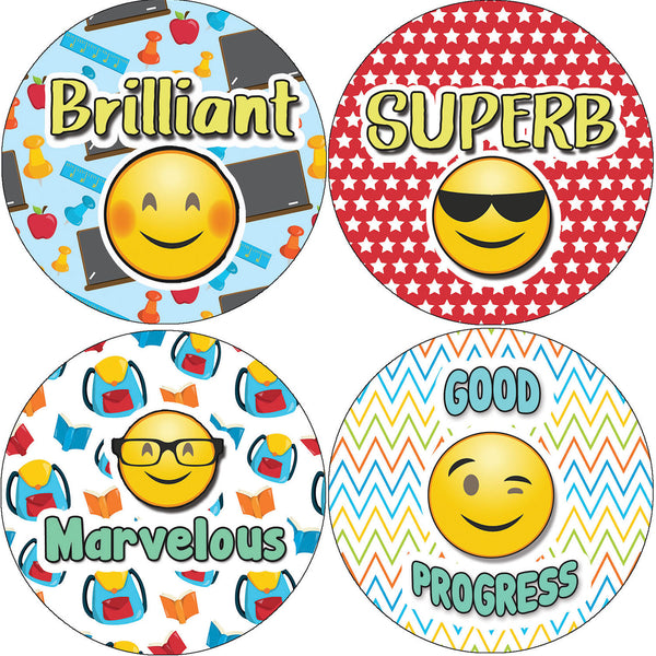 Creanoso Emoji Teacher Grading Stickers - Amazing Incentives and Giveaways Sticky Cards Pack