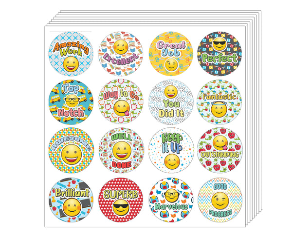 Creanoso Emoji Teacher Grading Stickers - Amazing Incentives and Giveaways Sticky Cards Pack