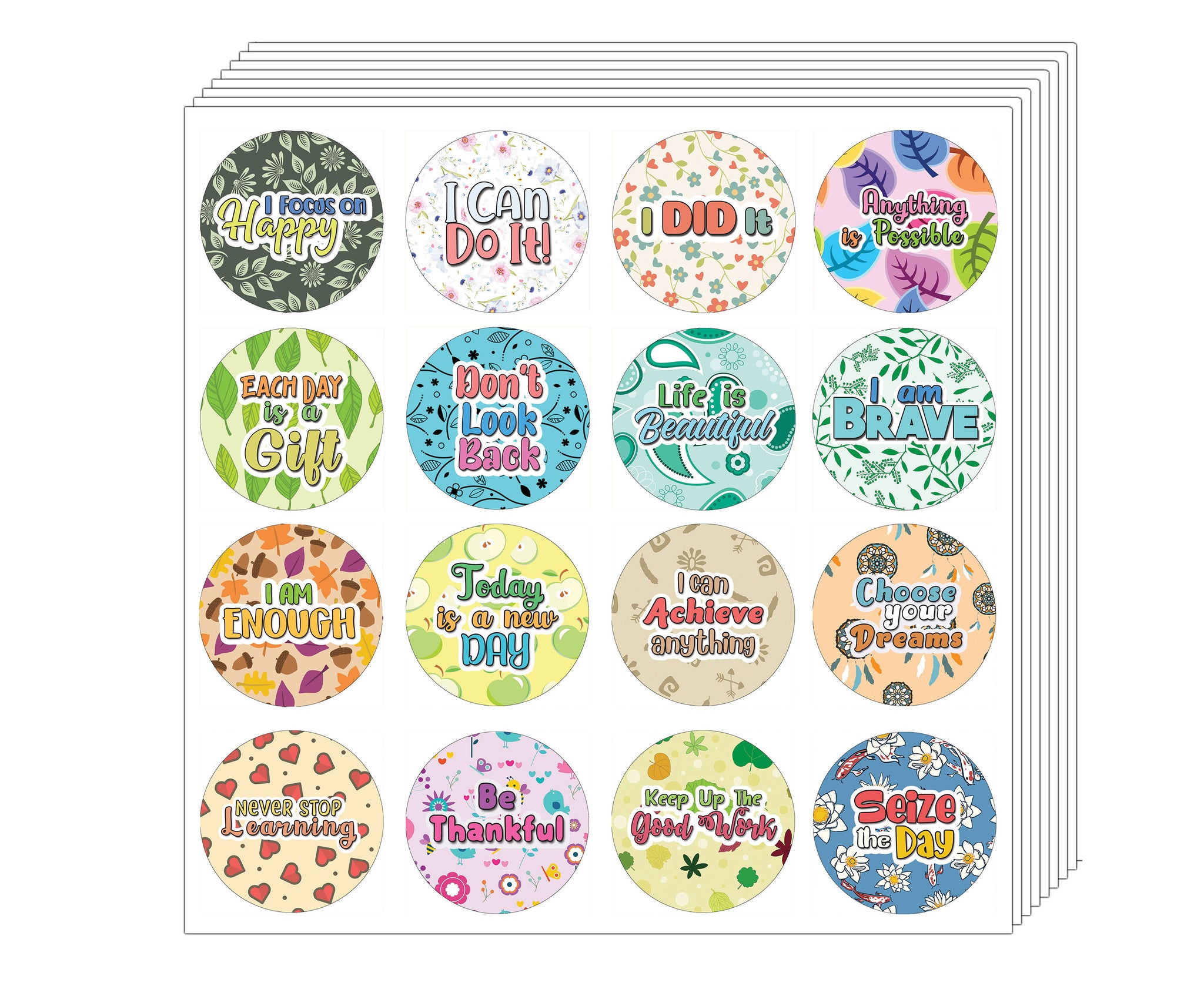 Creanoso Affirmation Stickers - Confetti Words to Inspire (10-Sheet) -  Classroom Reward Incentives for Students - Stocking Stuffers Party Favors 