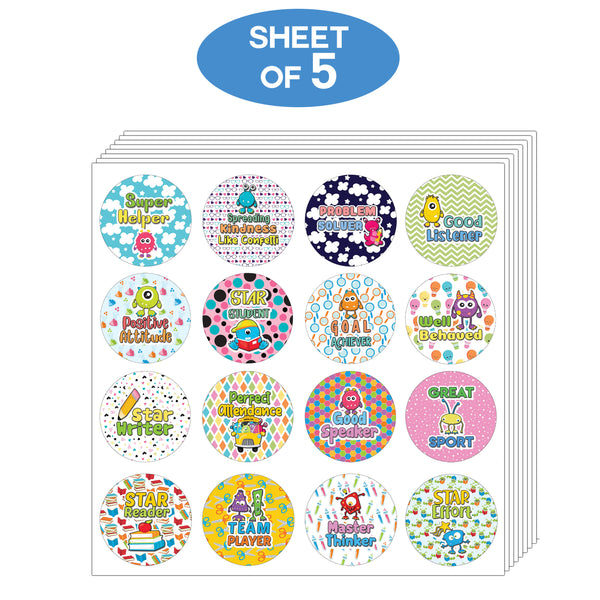 Creanoso Celebrate Learning Stickers  - Awesome Gift Set for Students and Children