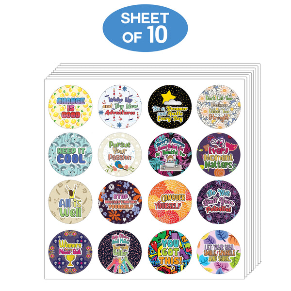 Creanoso Positive Motivational Stickers Series 3 (10-Sheet) - Assorted Designs for Children - Classroom Reward Incentives for Students - Stocking Stuffers Party Favors & Giveaways for Teens & Adults